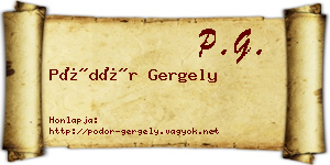 Pödör Gergely névjegykártya