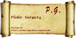 Pödör Gergely névjegykártya